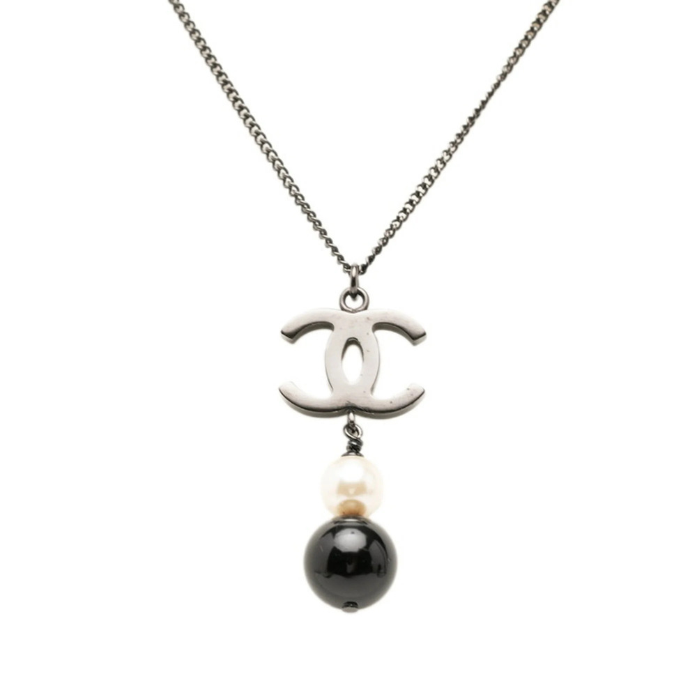 CHANEL Black Pearl Logo Necklace - Picture 1 of 6